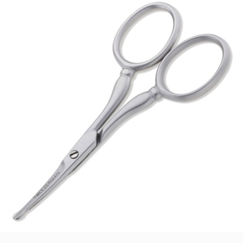 Silver Precision Grooming Scissors - Curved Tip